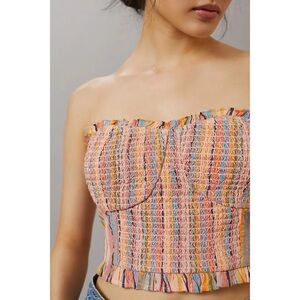 Anthropologie Pilcro Rainbow Smocked Top